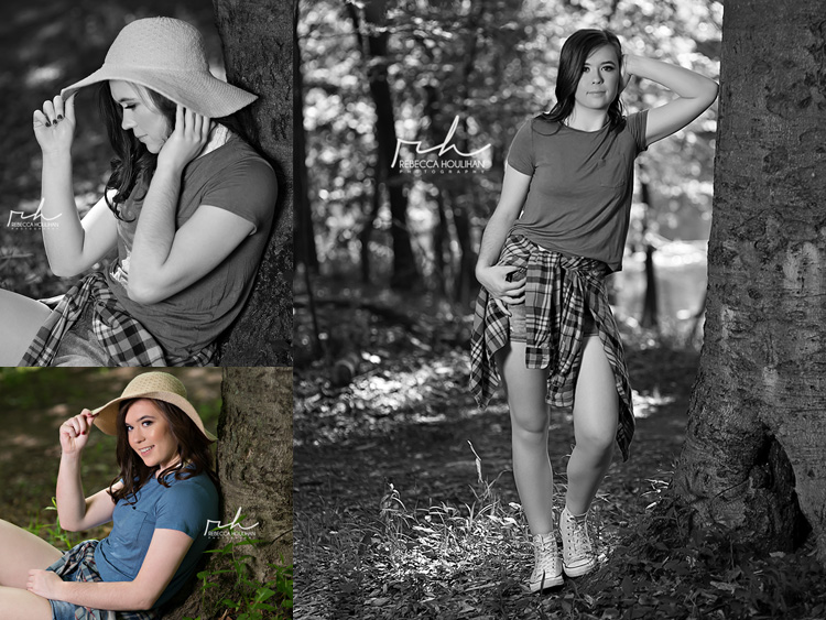 Senior pictures in the woods at Burchfield Park with Holt High school grad in Lansing Michigan