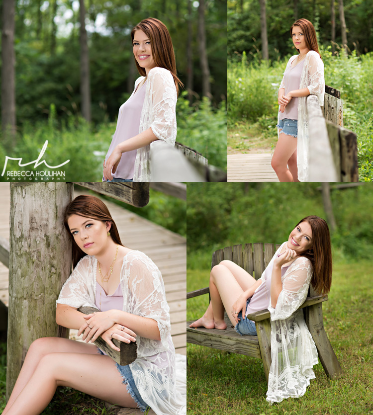 senior portraits in the forest and field in Michigan