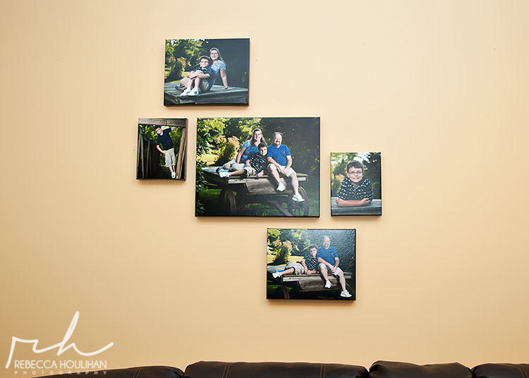 wall gallery design for family portraits in Michigan