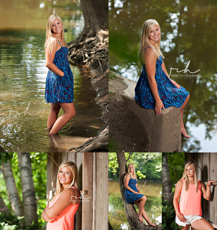 senior portraits at the river in East Lansing Michigan