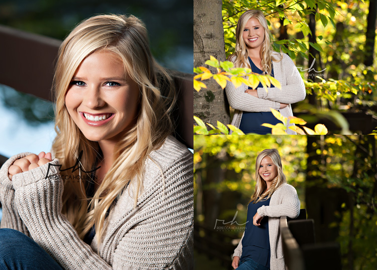 senior portraits in the fall in the woods Michigan 